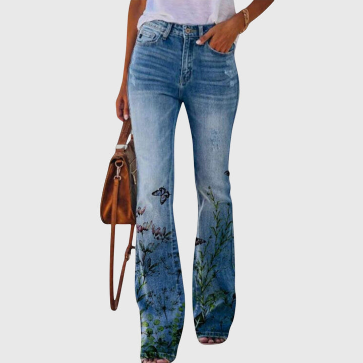 Florina | Elegant Floral Print Wide Leg Trousers for Women - Flattering & Comfortable Style 2
