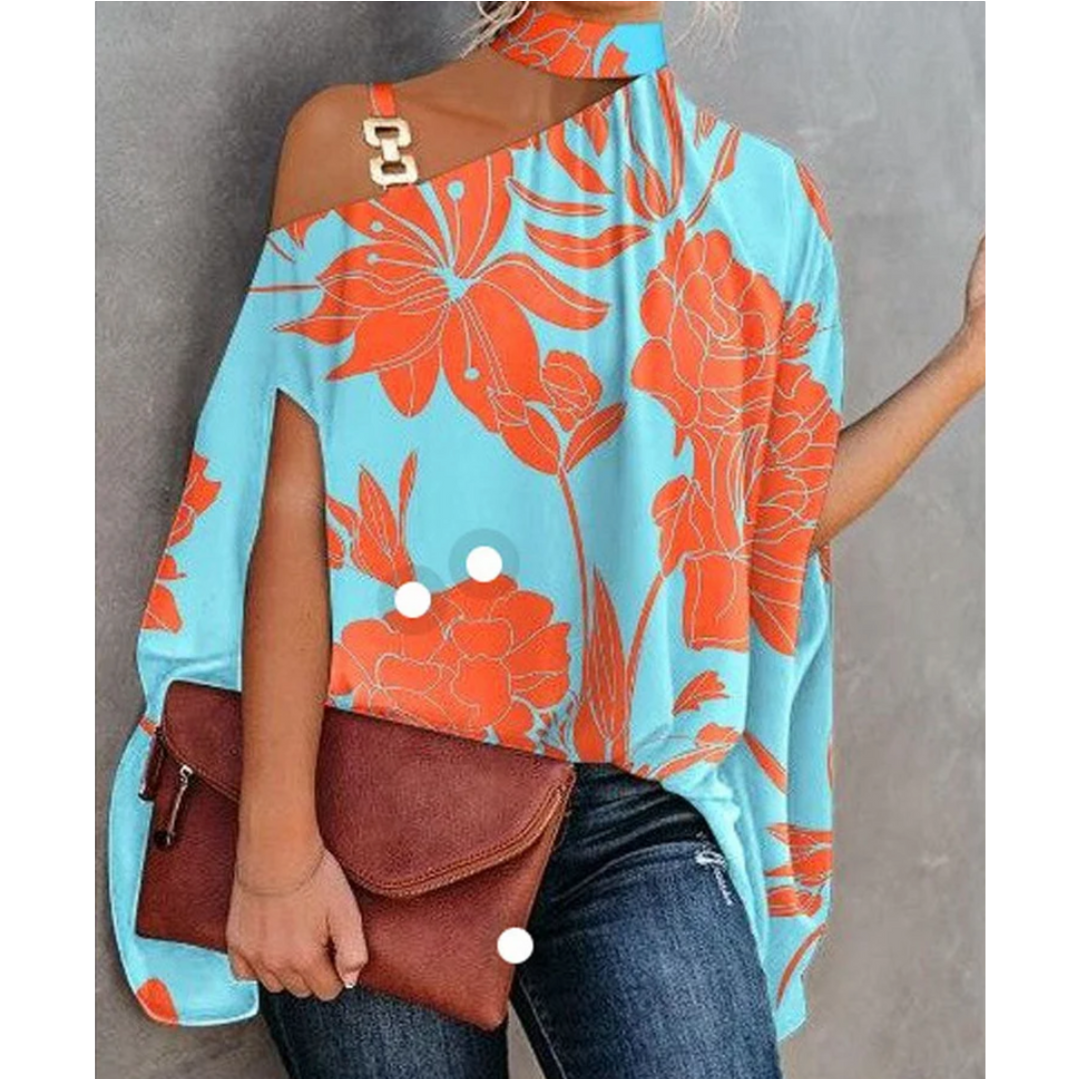 Francesca | Vibrant Striped Off Shoulder Ladies Tunic Top for Women 1