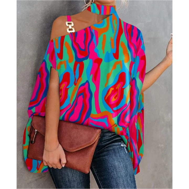 Francesca | Vibrant Striped Off Shoulder Ladies Tunic Top for Women 3