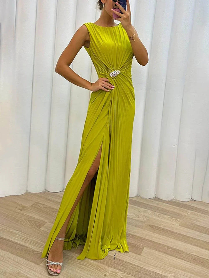 Freesia | Pleated Maxi Dress Elegant White Long Dress for Women 0