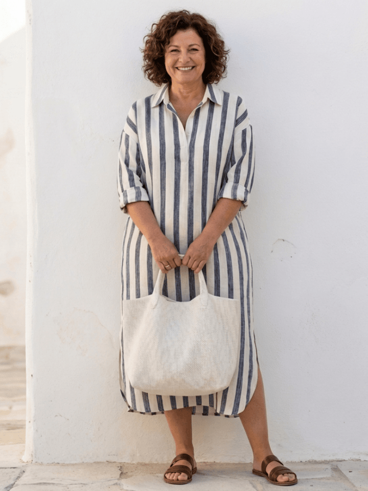 Fynix | Chic Midi Long Sleeve Shirt Dress for Women 2