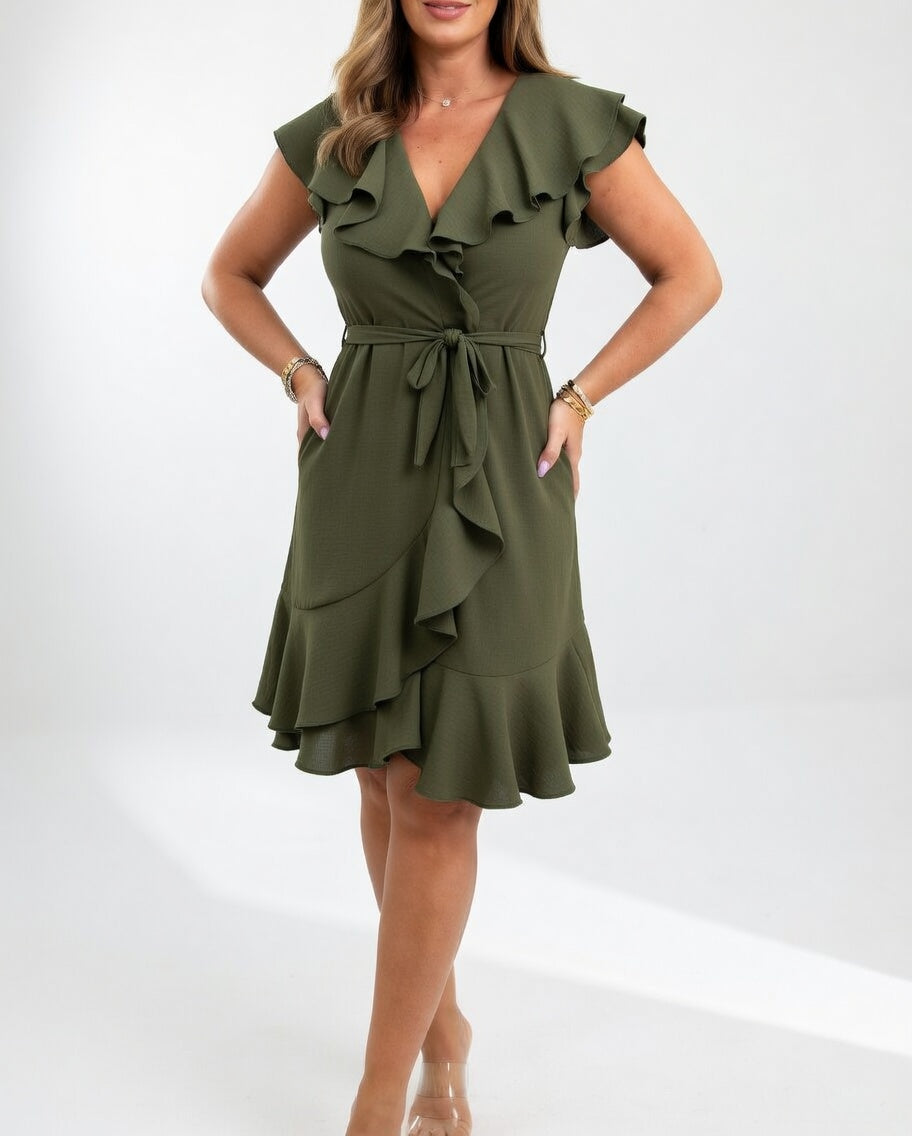 Gina | Elegant Ruffle Wrap Dress – Perfect for Wedding Guests & Summer Occasions 4