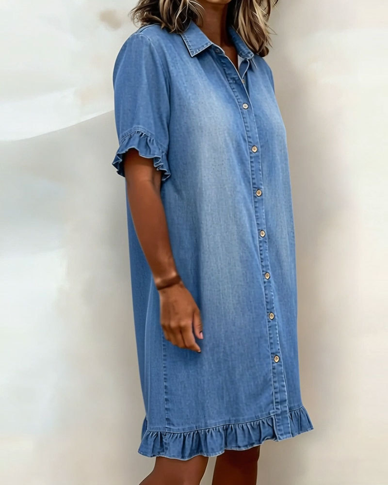 Gina | Soft & Breathable Women's Dress – Flattering Ruched Denim Summer Style 4