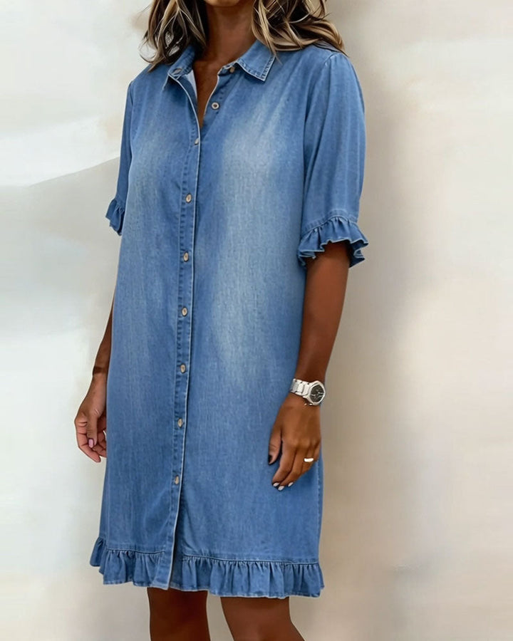 Gina | Soft & Breathable Women's Dress – Flattering Ruched Denim Summer Style 5