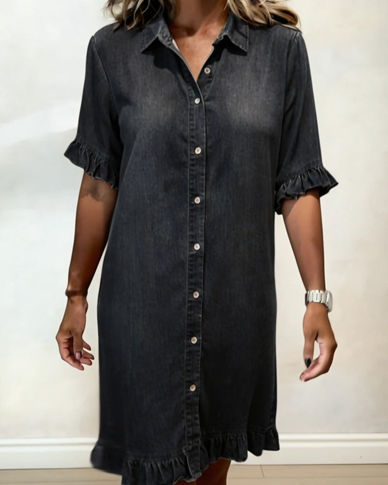 Gina | Soft & Breathable Women's Dress – Flattering Ruched Denim Summer Style 6