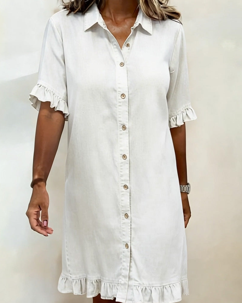 Gina | Soft & Breathable Women's Dress – Flattering Ruched Denim Summer Style 8