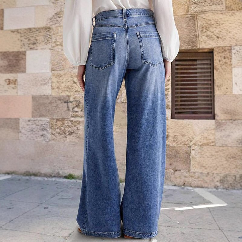 Glenna | Vintage-Inspired High Waisted Wide Leg Jeans - Classic Denim & Comfortable Fit 5