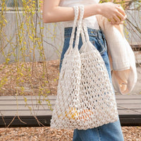 Luna | Borsa a tracolla in cotone macramè fatta a mano