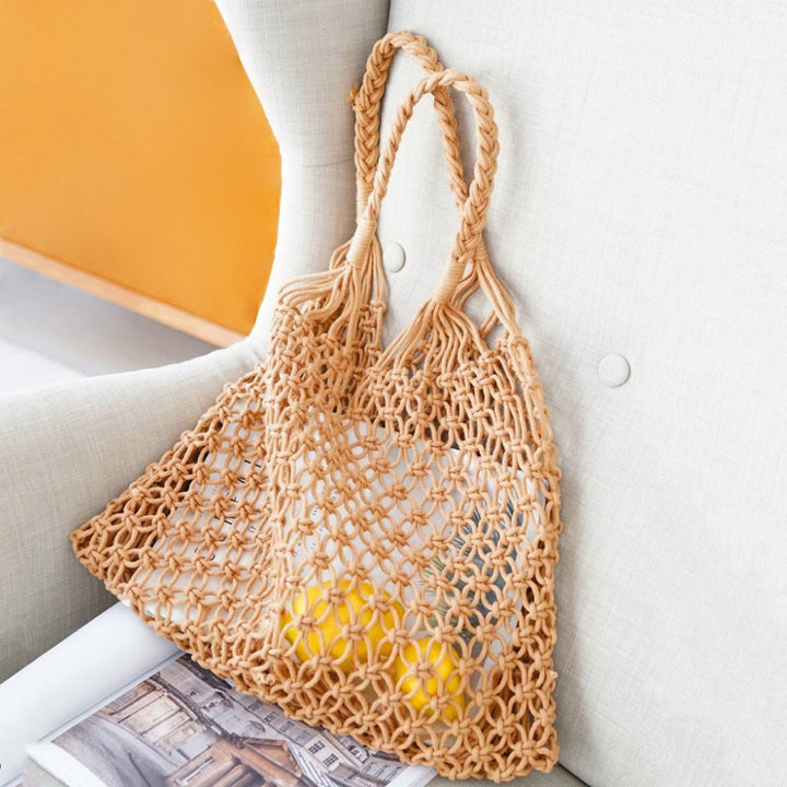 Grace | Women's Handmade Macrame Cotton Mesh Tote Bag 1
