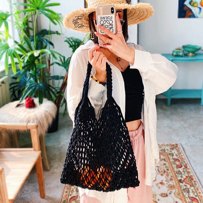 Grace | Women's Handmade Macrame Cotton Mesh Tote Bag 2