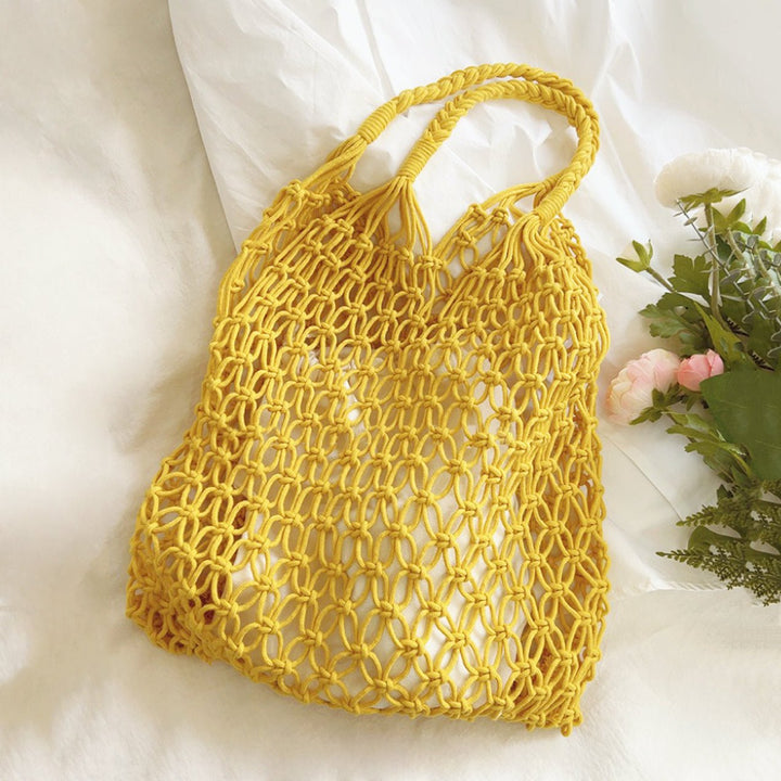 Grace | Women's Handmade Macrame Cotton Mesh Tote Bag 3