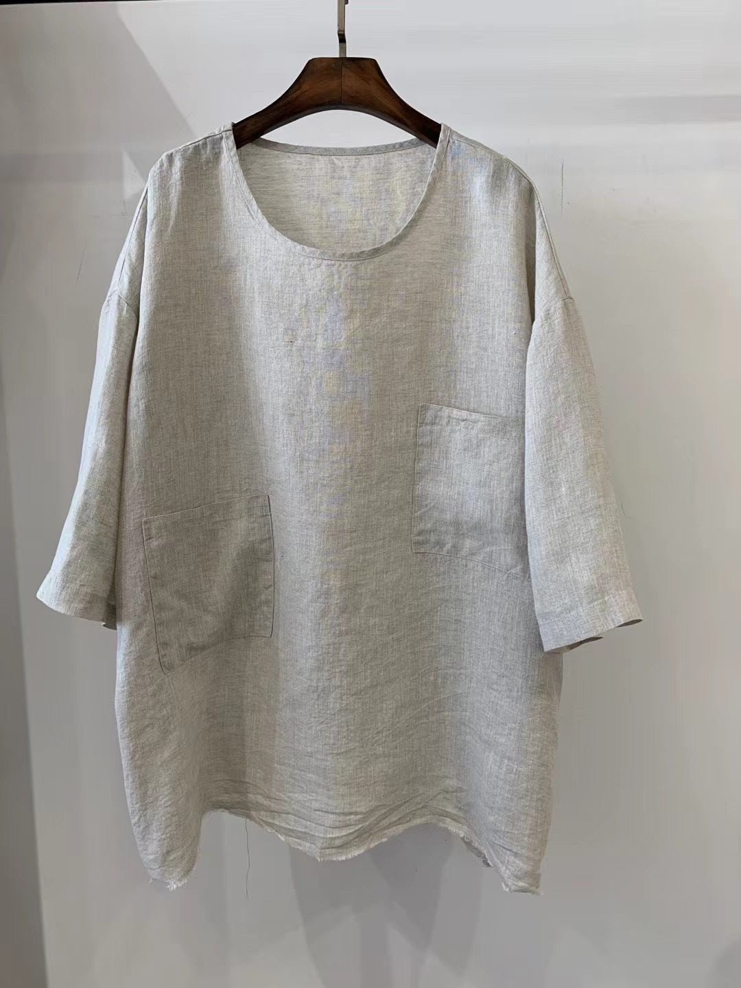 Grace | Women's Relaxed-Fit Linen Patch-Pocket Tunic 0