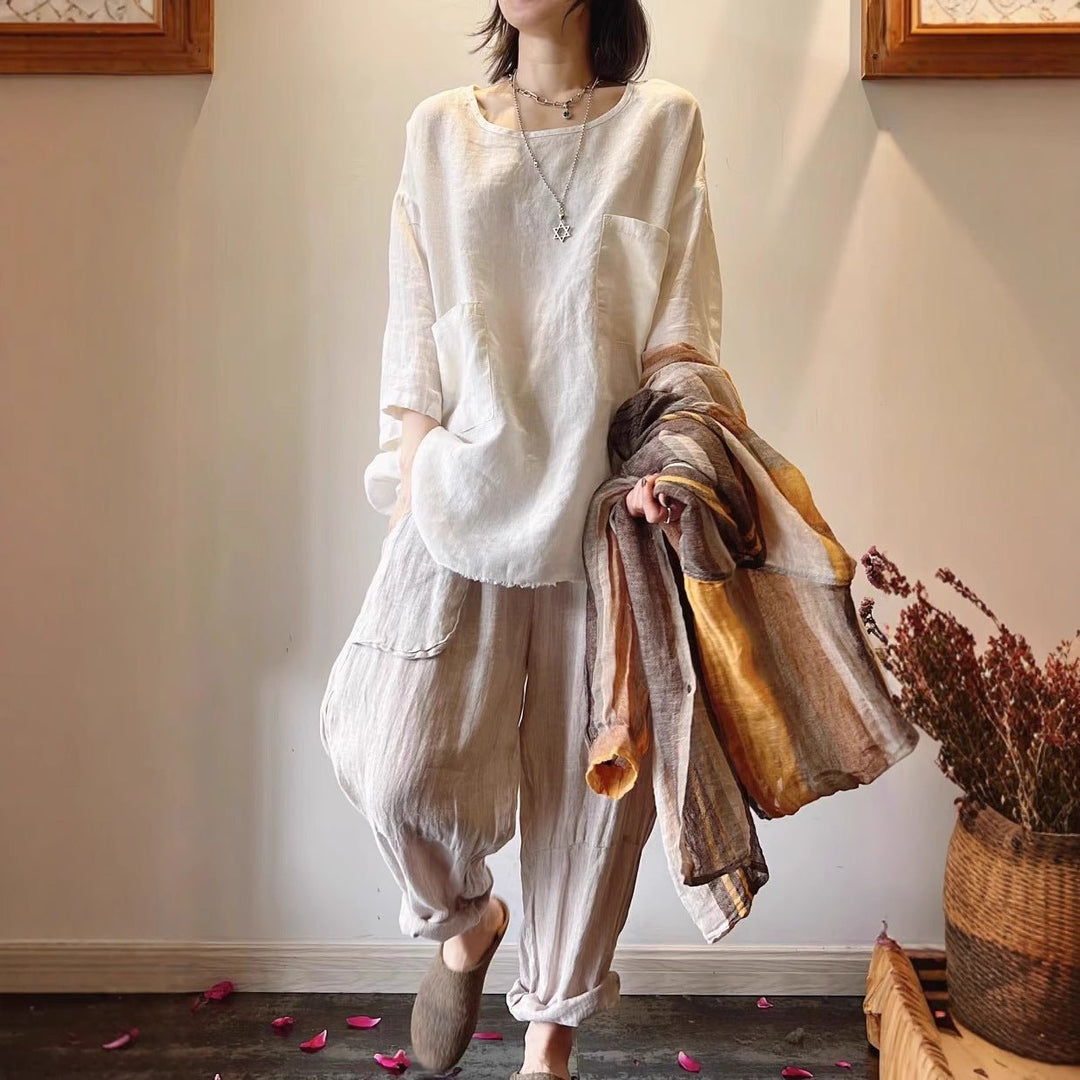 Grace | Women's Relaxed-Fit Linen Patch-Pocket Tunic 1