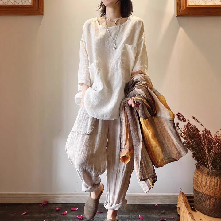 Grace | Women's Relaxed-Fit Linen Patch-Pocket Tunic 1