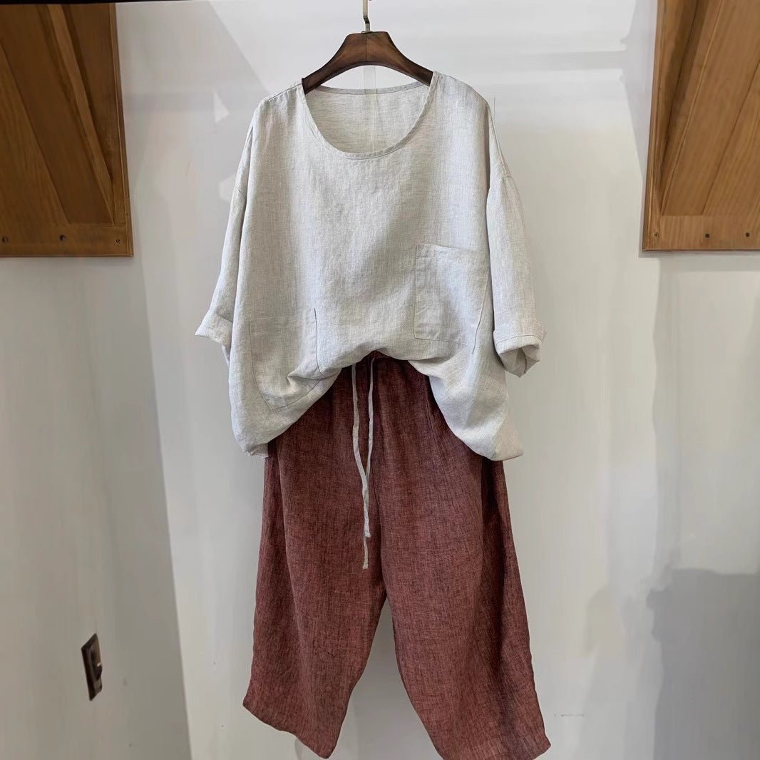 Grace | Women's Relaxed-Fit Linen Patch-Pocket Tunic 3