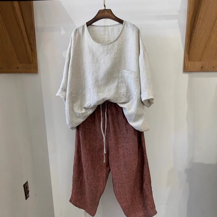 Grace | Women's Relaxed-Fit Linen Patch-Pocket Tunic 3