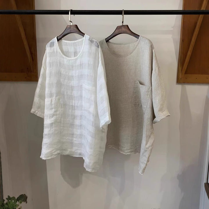 Grace | Women's Relaxed-Fit Linen Patch-Pocket Tunic 4