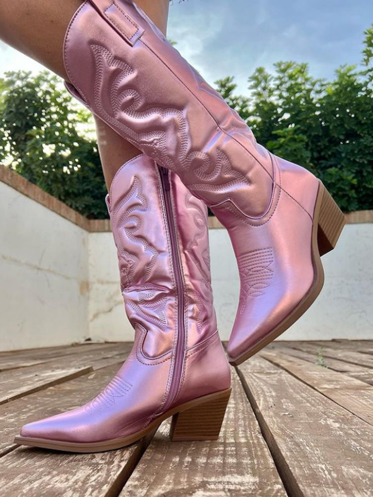 Gracie | Elegant Metallic Cowboy Boots 5
