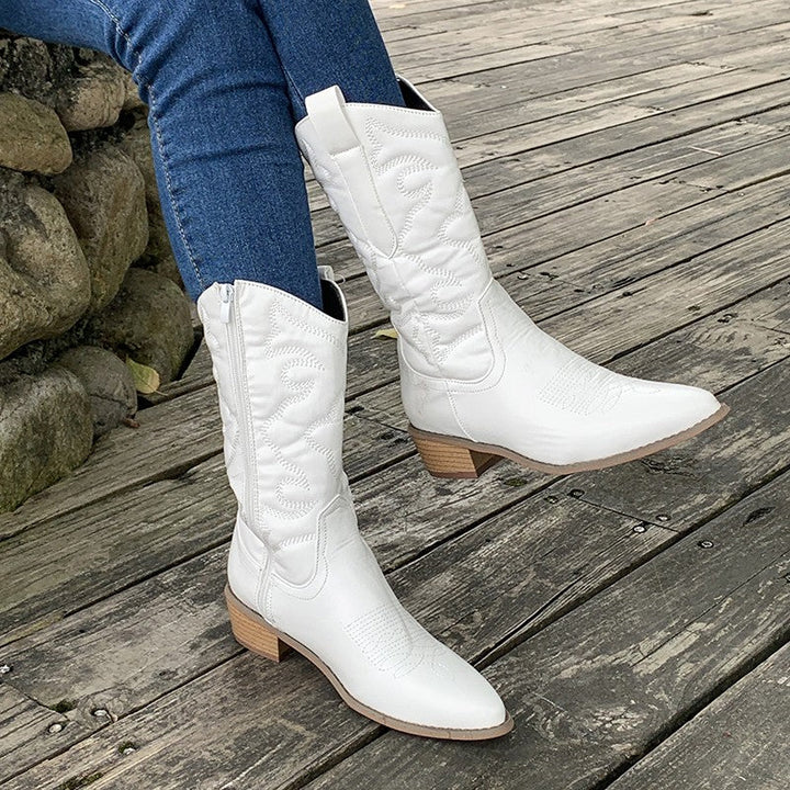 Gracie | Elegant Metallic Cowboy Boots 9