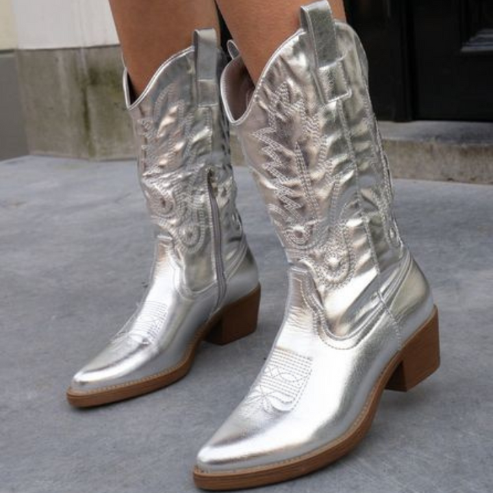 Gracie | Metallic Cowboy Boots Elegant Western Style Women 7