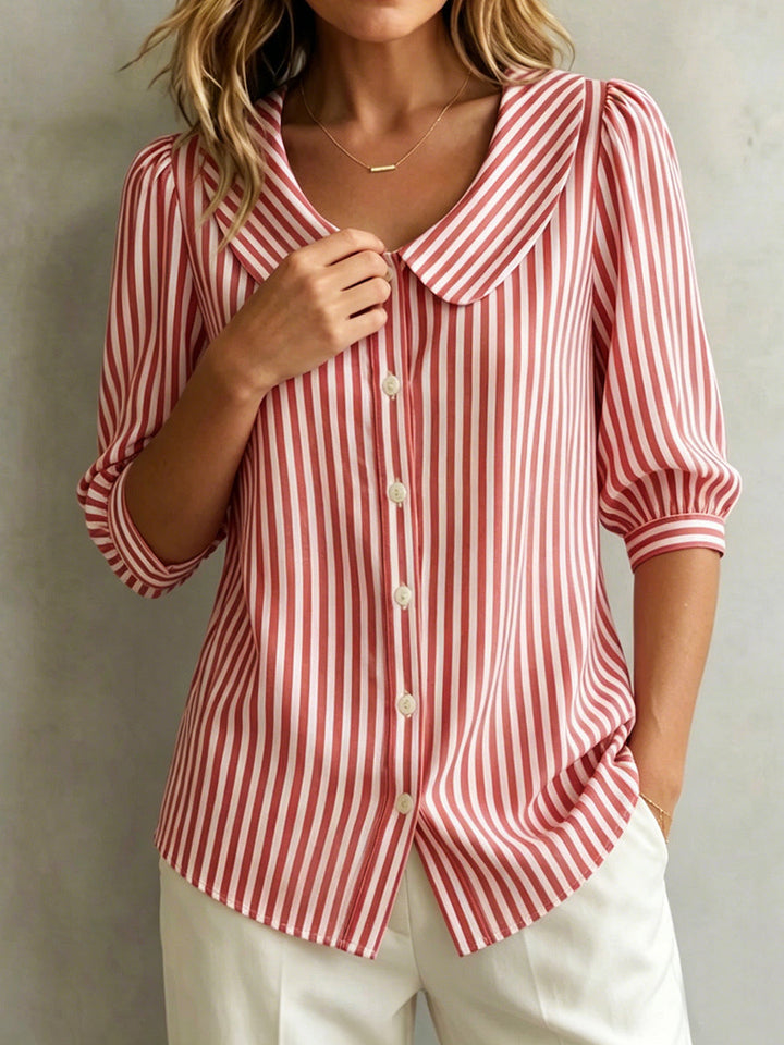 Gretje | Soft & Elegant Striped Blouse for Women – Breathable Cotton Comfort 0