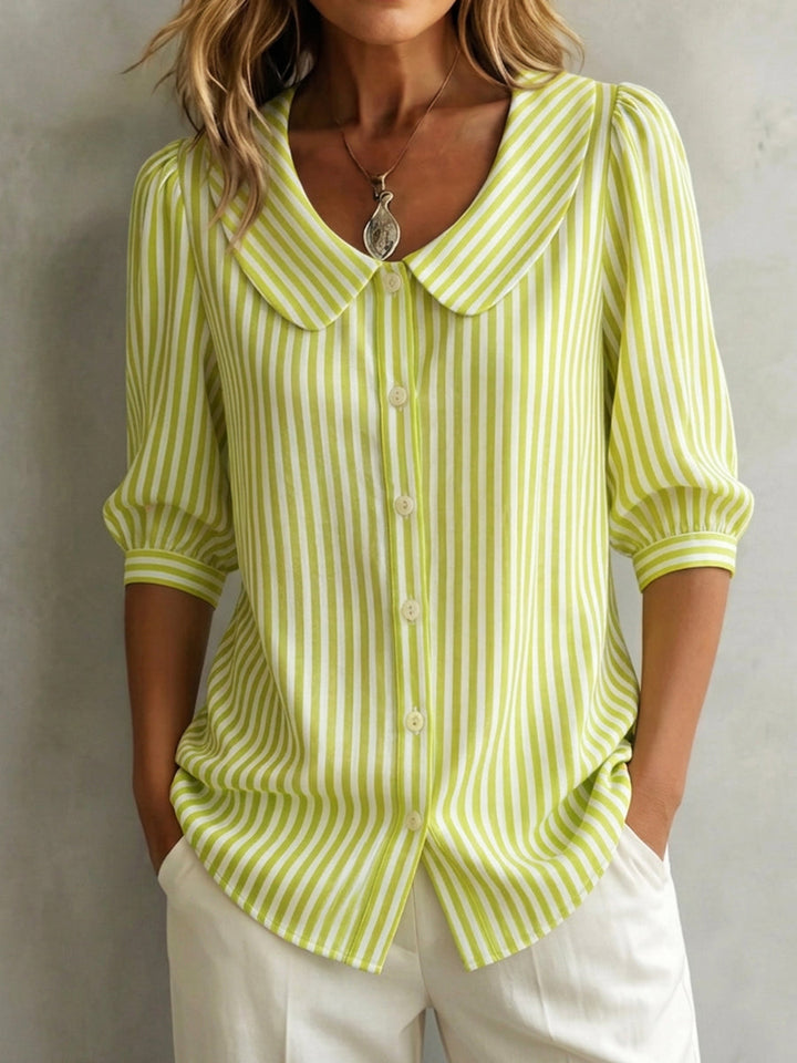 Gretje | Soft & Elegant Striped Blouse for Women – Breathable Cotton Comfort 1