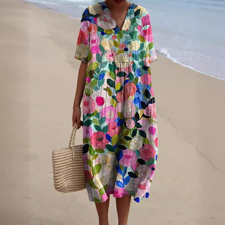 Hana | Feminine summer dress with floral pattern 0