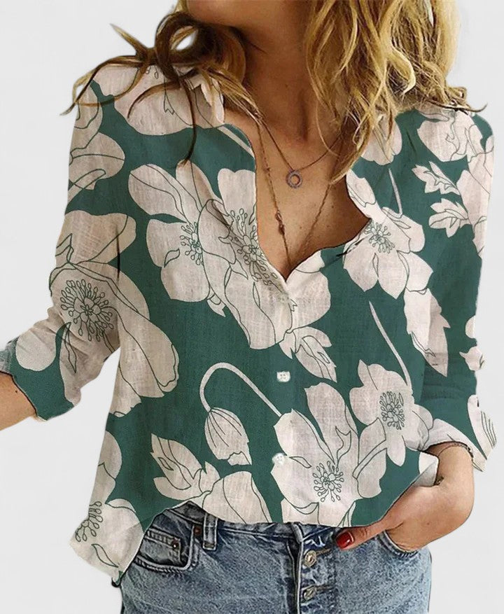 Harlow | Womens Blouse White Linen Relaxed Fit Feminine Style 9