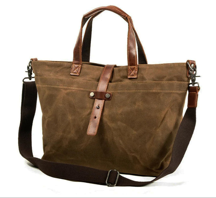Harper | Waxed Canvas Tote Bag Leather-Trim Water-Resistant Crossbody 0