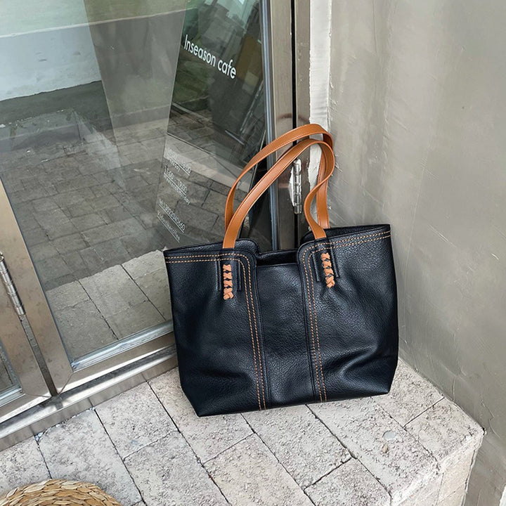 Harper | Women's Minimalist Vegan Leather Large Shoulder Tote Bag 6