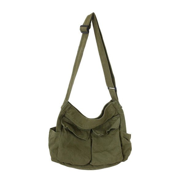 Harper | Women's Oversized Black Canvas Tote Bag Crossbody Messenger 5