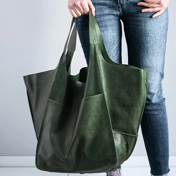 Harper | Women's Oversized Vegan Leather Magnetic Closure Tote Bag 0
