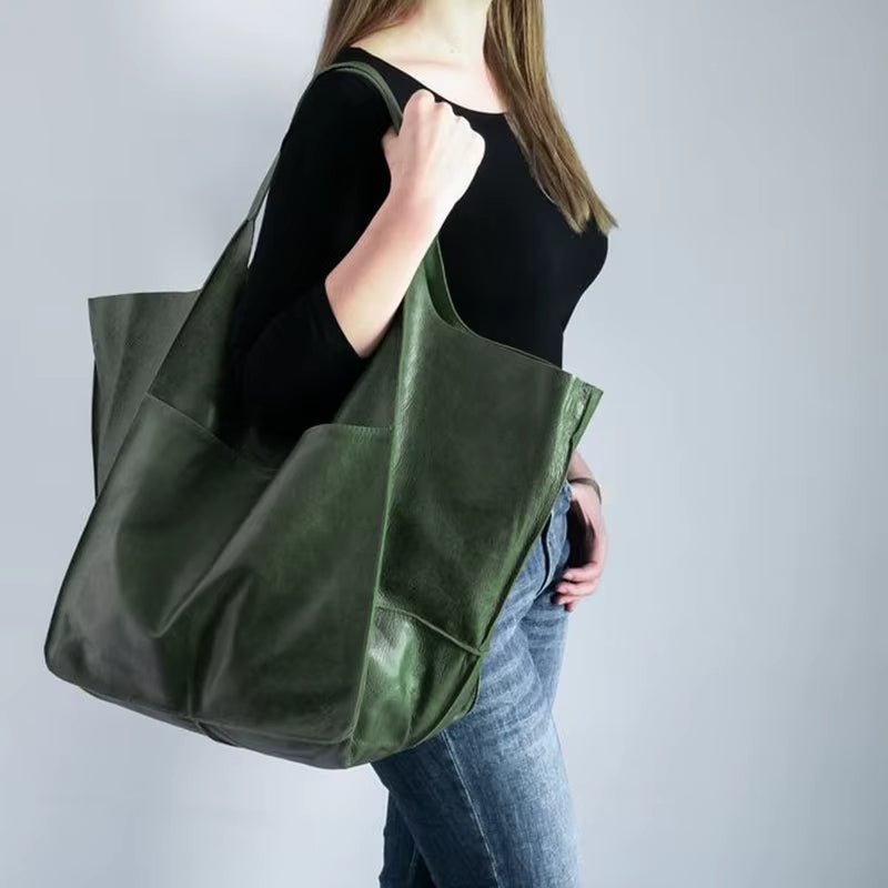Harper | Women's Oversized Vegan Leather Magnetic Closure Tote Bag 1