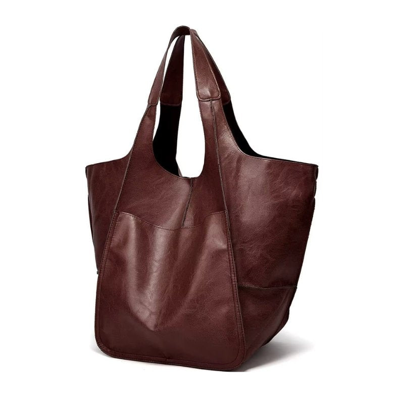 Harper | Women's Oversized Vegan Leather Magnetic Closure Tote Bag 10