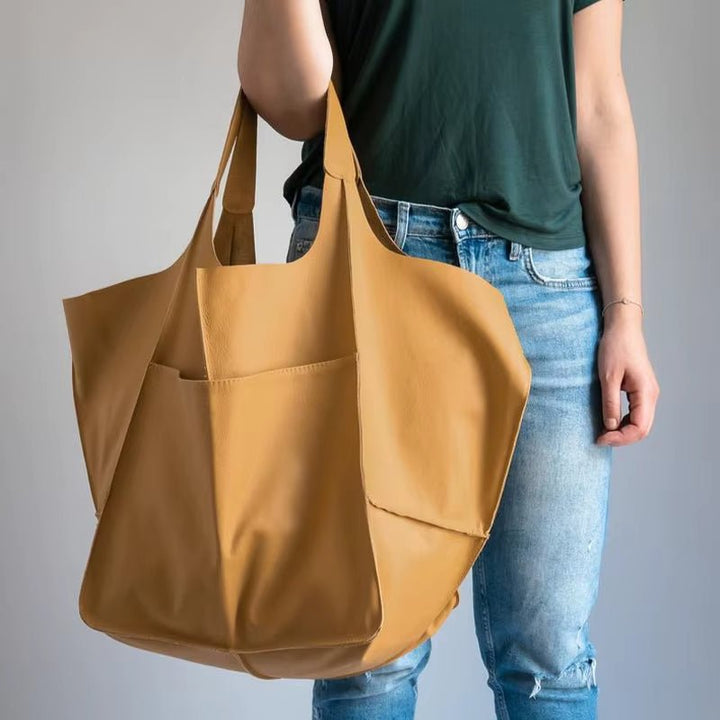 Harper | Women's Oversized Vegan Leather Magnetic Closure Tote Bag 11