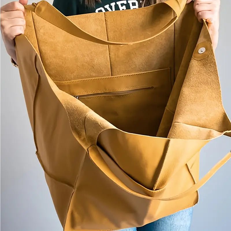 Harper | Women's Oversized Vegan Leather Magnetic Closure Tote Bag 3