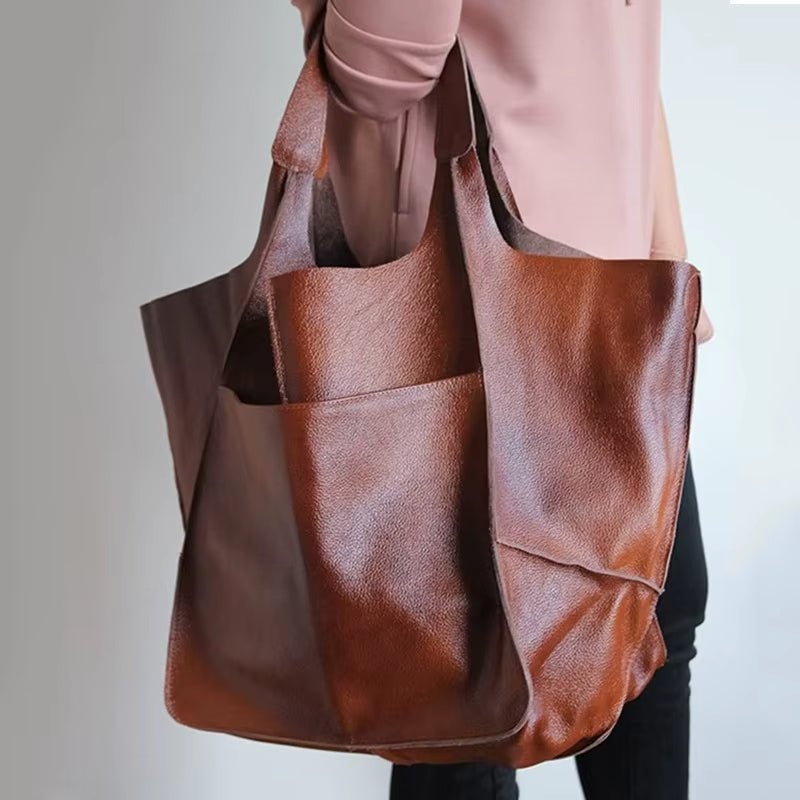 Harper | Women's Oversized Vegan Leather Magnetic Closure Tote Bag 8