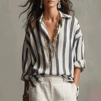 Victoria | Bluse mit lockerem Schnitt und vertikalen Streifen