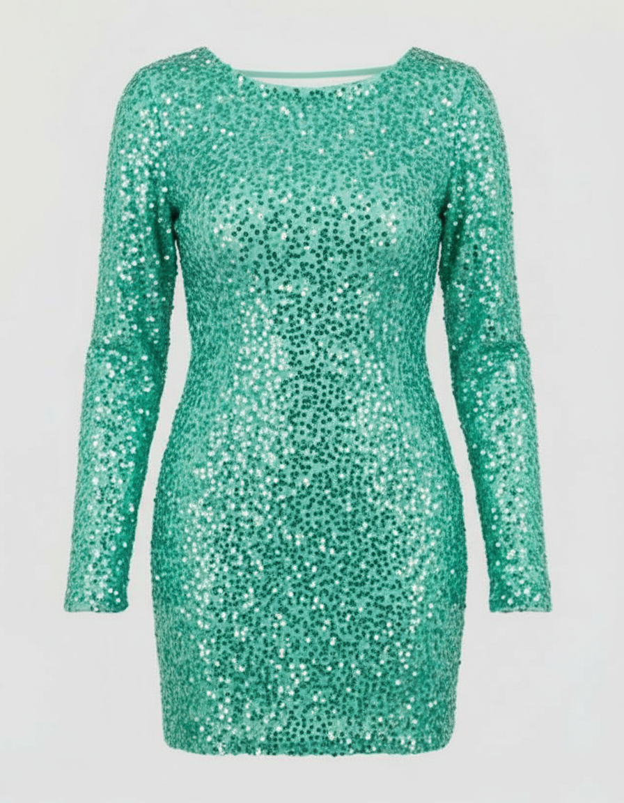 Haven | Elegant Sequined Open Back Black Dress – Perfect for Cocktail Parties 2