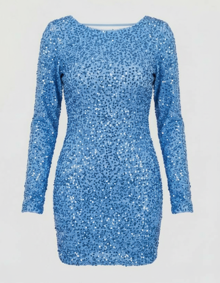 Haven | Elegant Sequined Open Back Black Dress – Perfect for Cocktail Parties 5