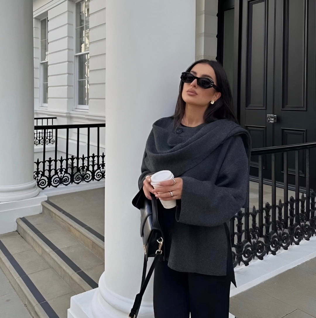 Haven | Elegant, Asymmetrical Cape Coat for Women - Stylish & Comfortable Layering 1