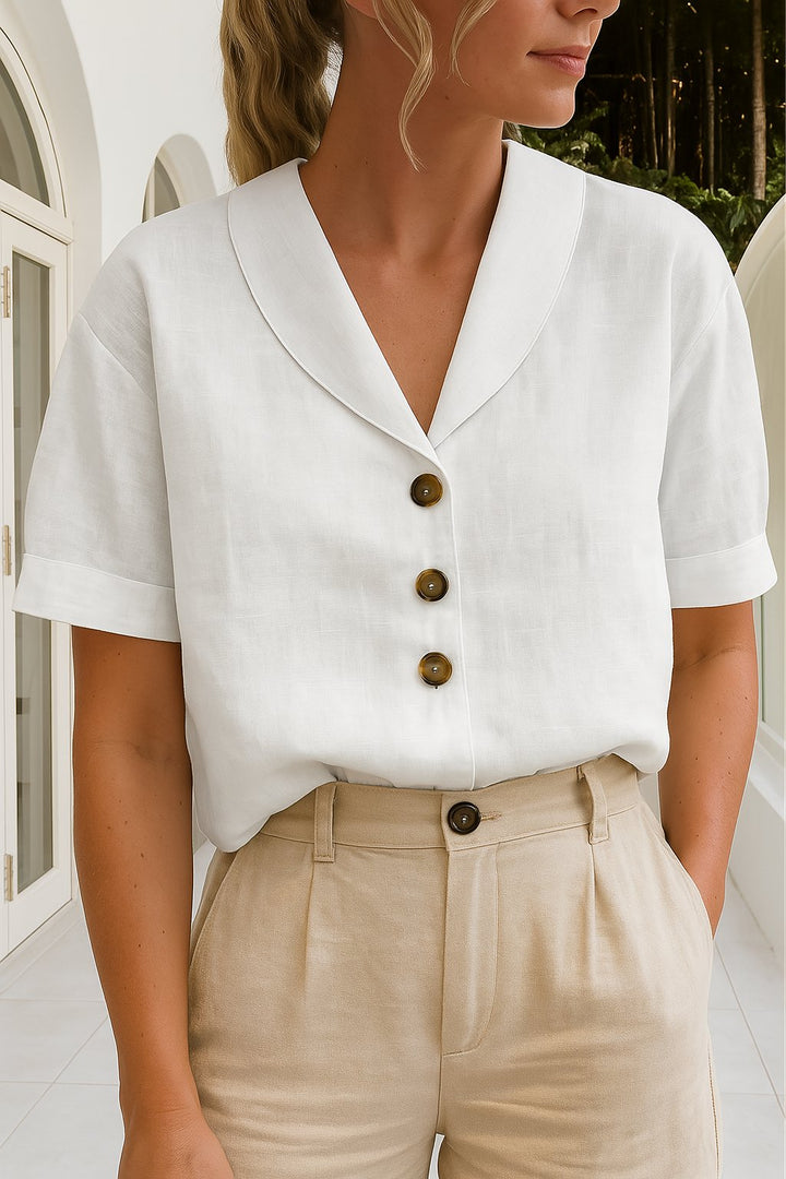 Haven | Elegant, Relaxed Fit Women’s Button-Front Blouse 0