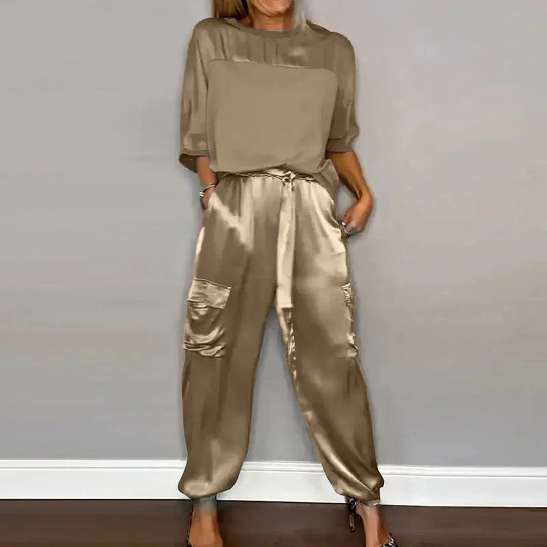 Haven | Elegant, Versatile &amp; Comfortable Women’s Satin Two-Piece Suit 0