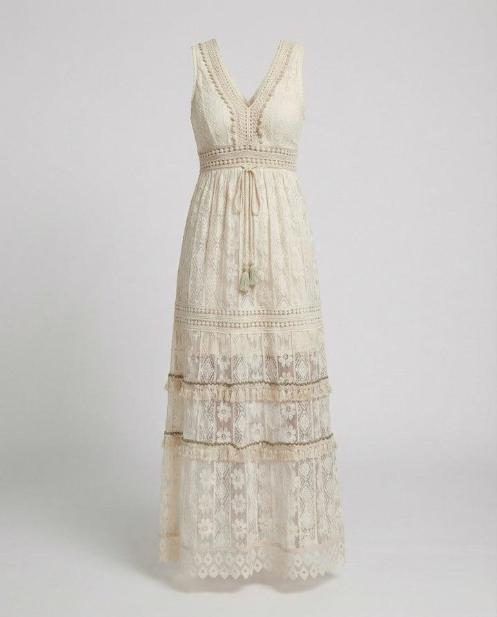 Haven | Elegant & Comfortable Women’s Summer Dress - Boho Lace V-Neck 2