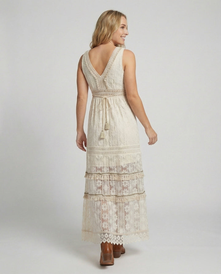 Haven | Elegant & Comfortable Women’s Summer Dress - Boho Lace V-Neck 3