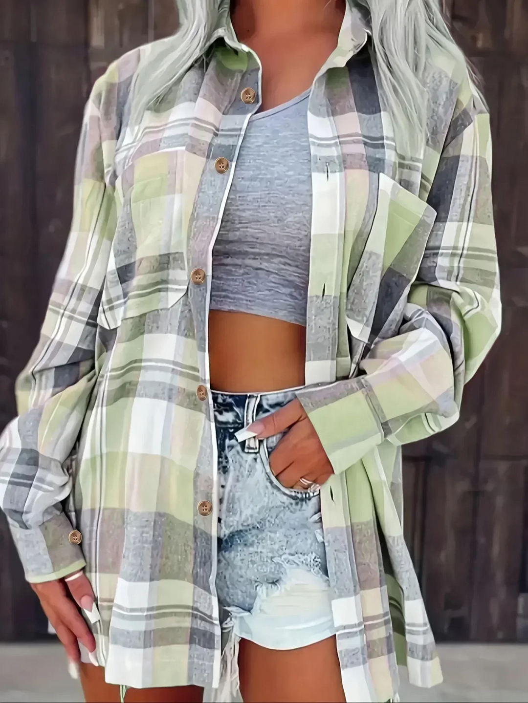 Haven | Oversized, Soft & Stylish Women's Flannel Shirt - Pink Plaid 10
