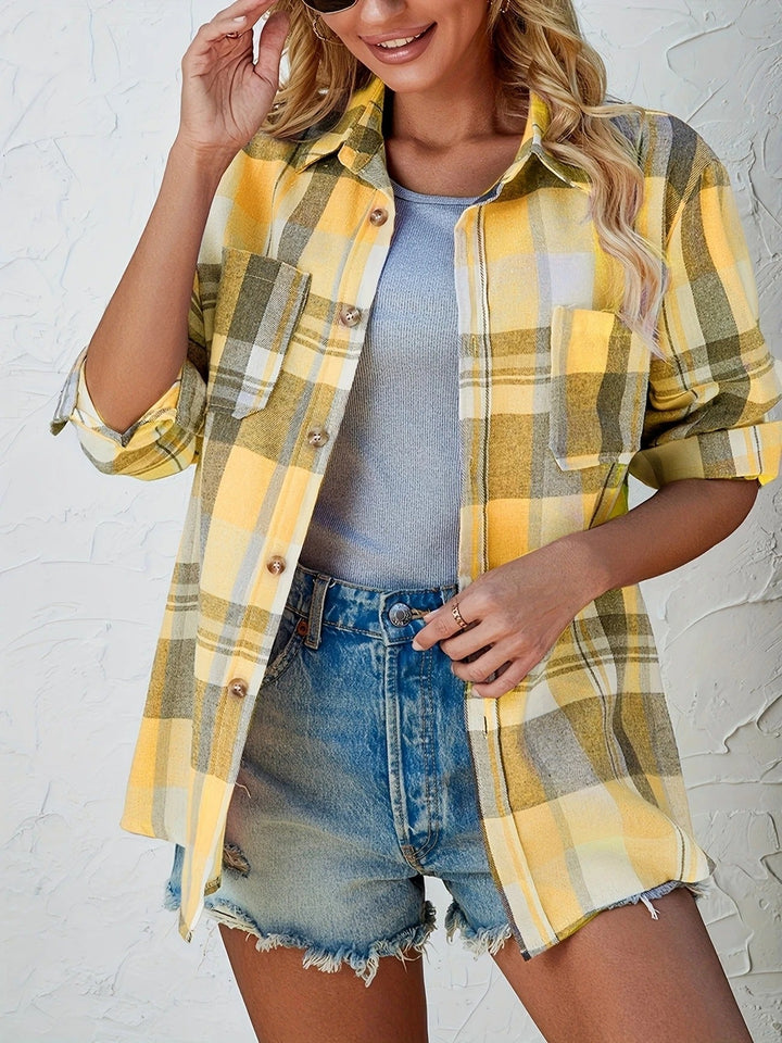 Haven | Oversized, Soft & Stylish Women's Flannel Shirt - Pink Plaid 7
