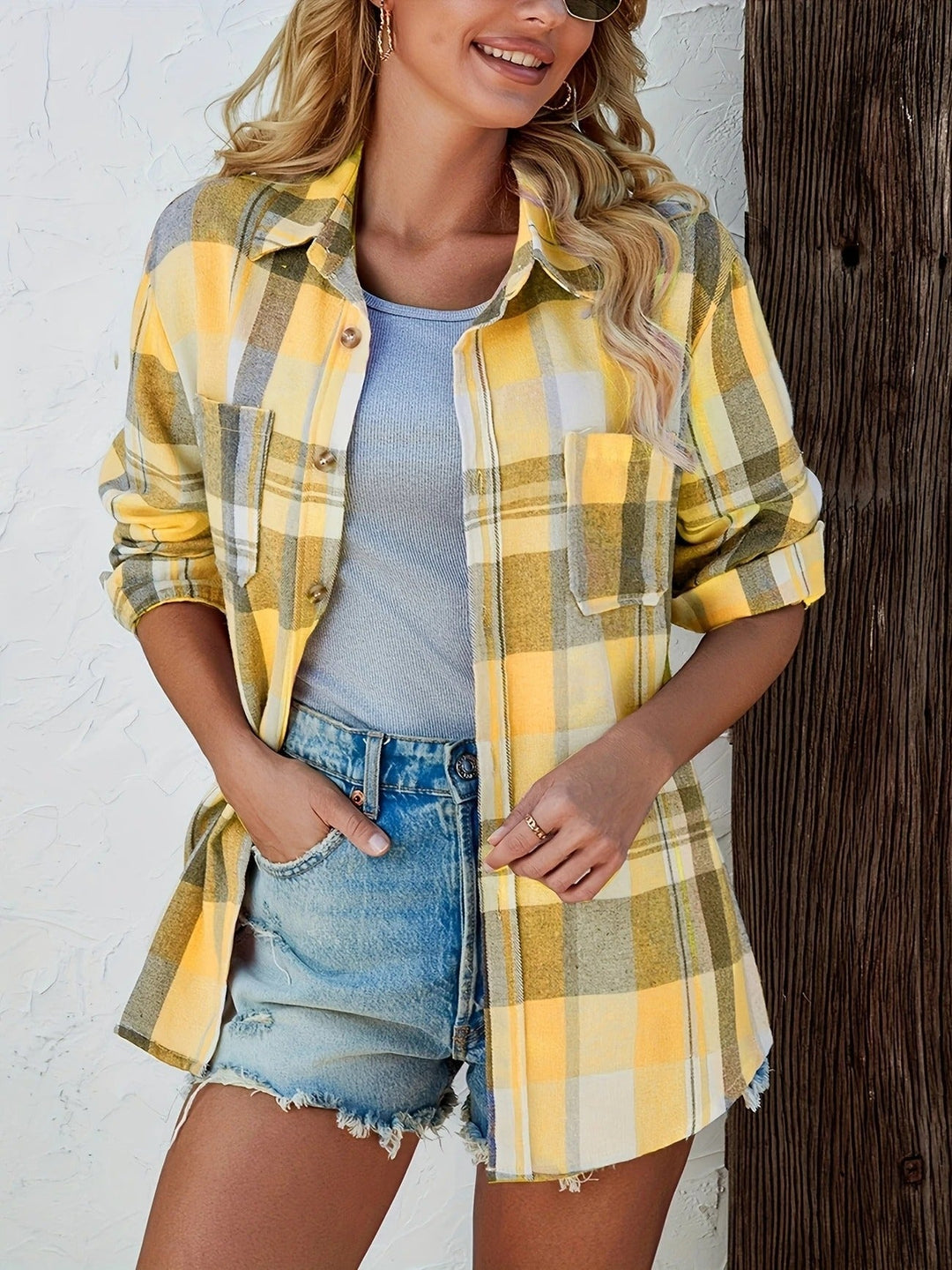 Haven | Oversized, Soft & Stylish Women's Flannel Shirt - Pink Plaid 8