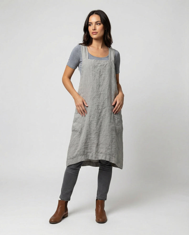 Haven | Stylish & Comfortable Cotton Apron Dress with Criss-Cross Back 0