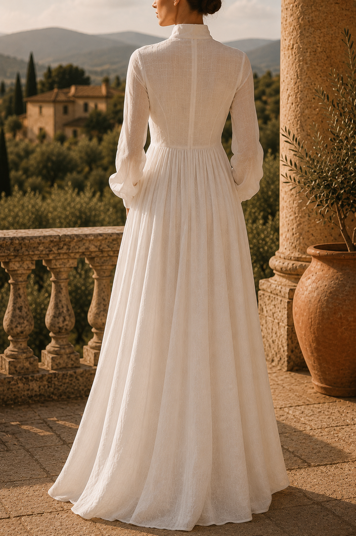 Havilah | Elegant White Long Sleeve Maxi Dress for Women – Flowing & Chic 2